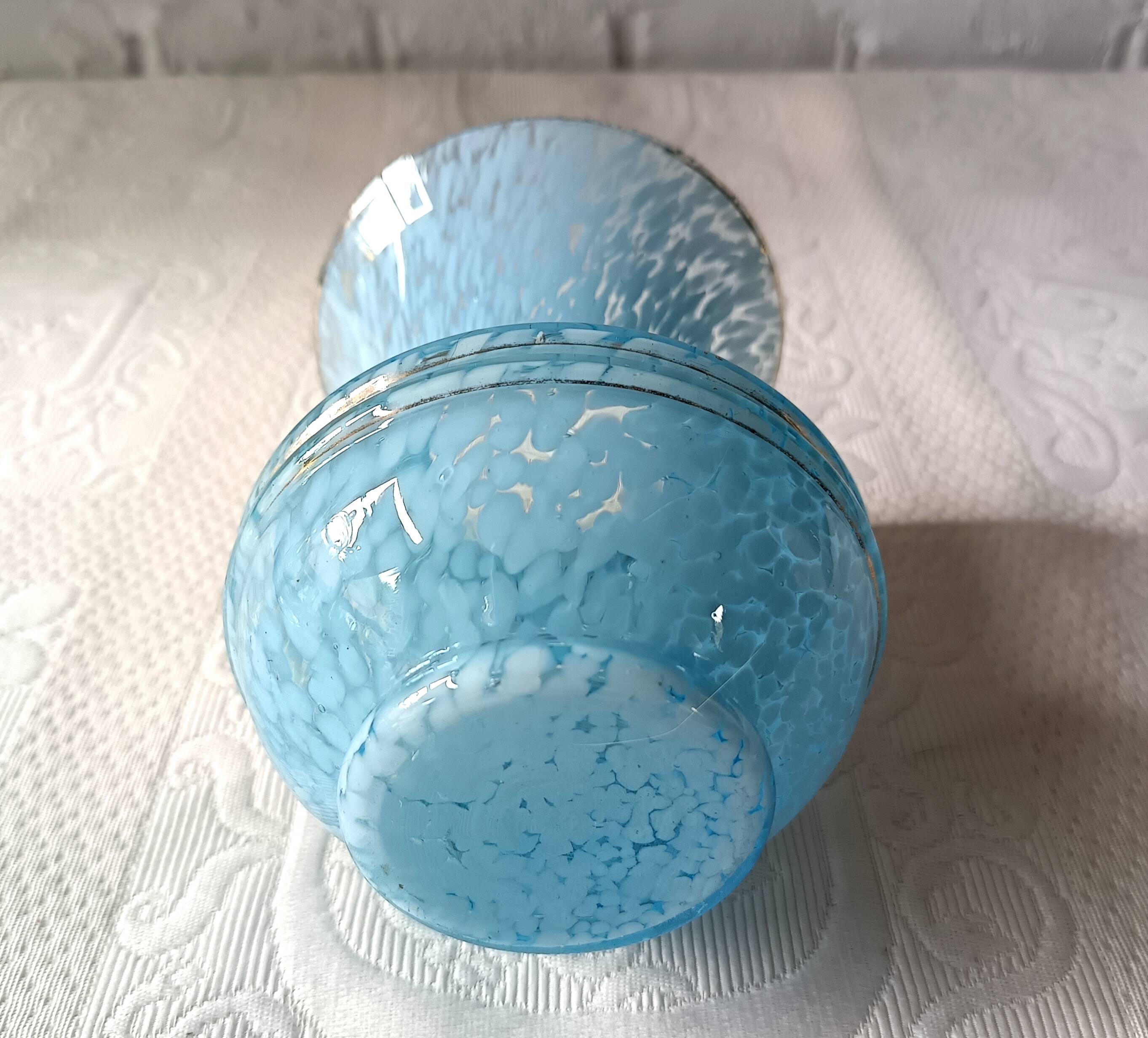 Small vintage light blue Clichy vase