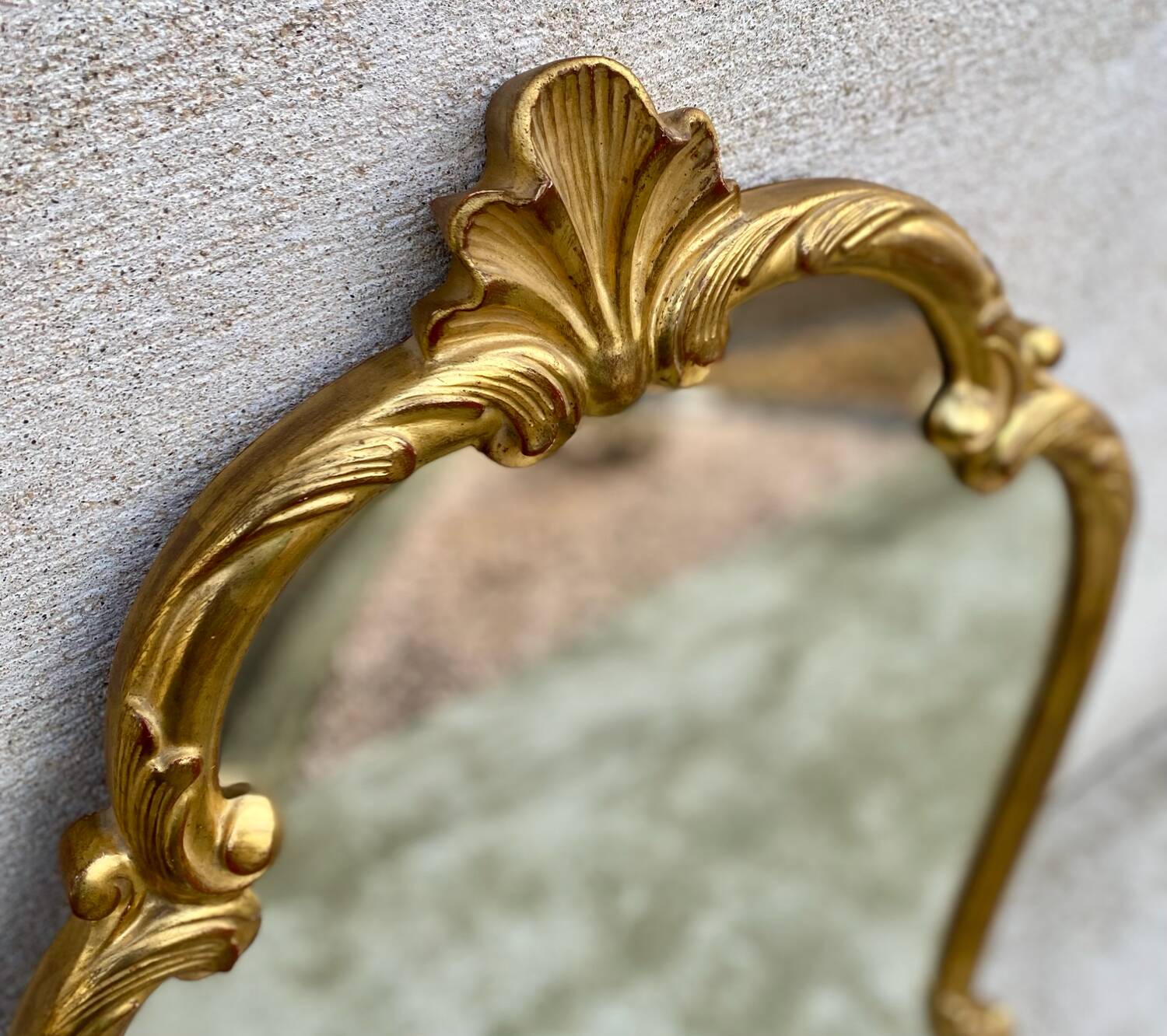 Vintage Louis XV style gilded wood mirror Baroque mirror