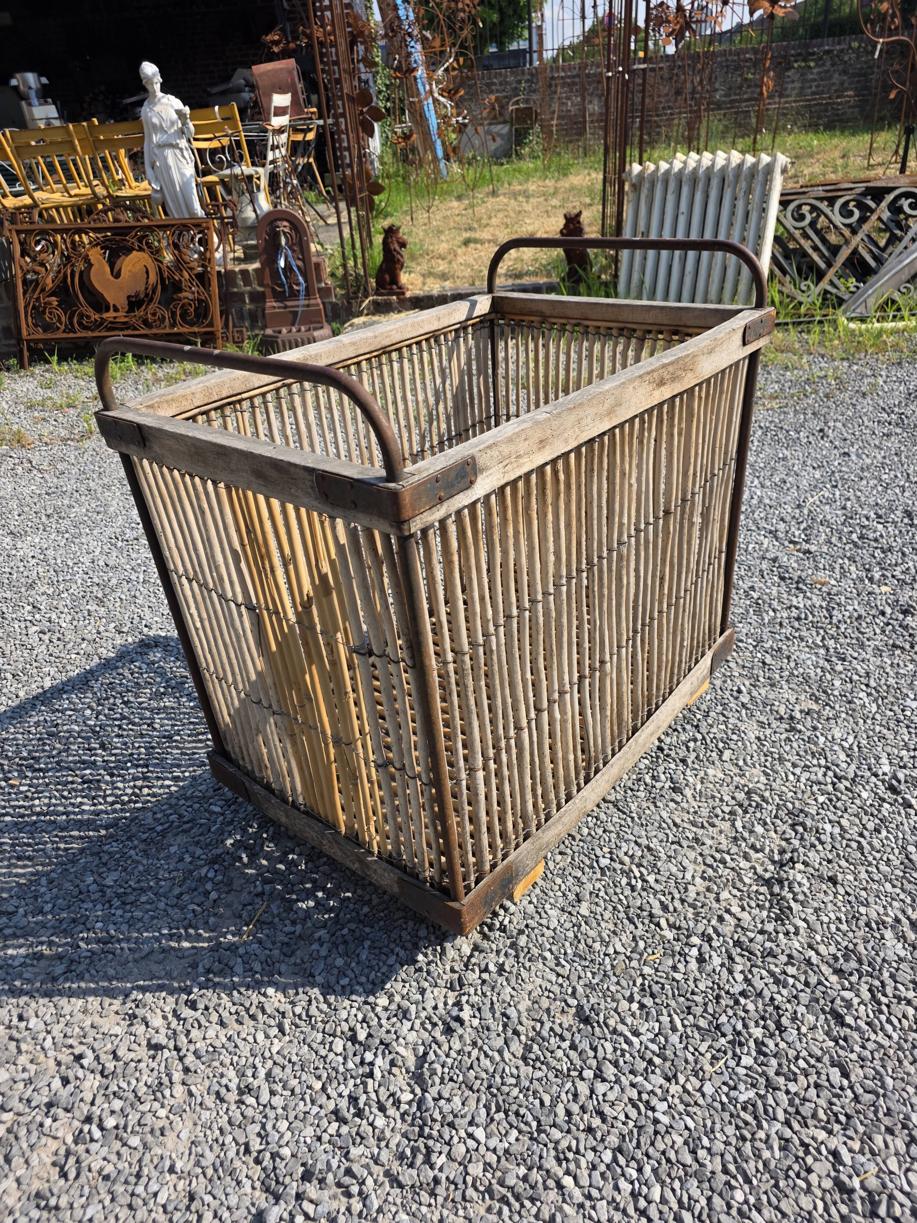 Ancient bakery cart made of rattan.