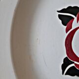 Deep plates Sarreguemines Noyon, black burgundy colour.