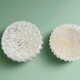 Pair glass flush mounted lamps