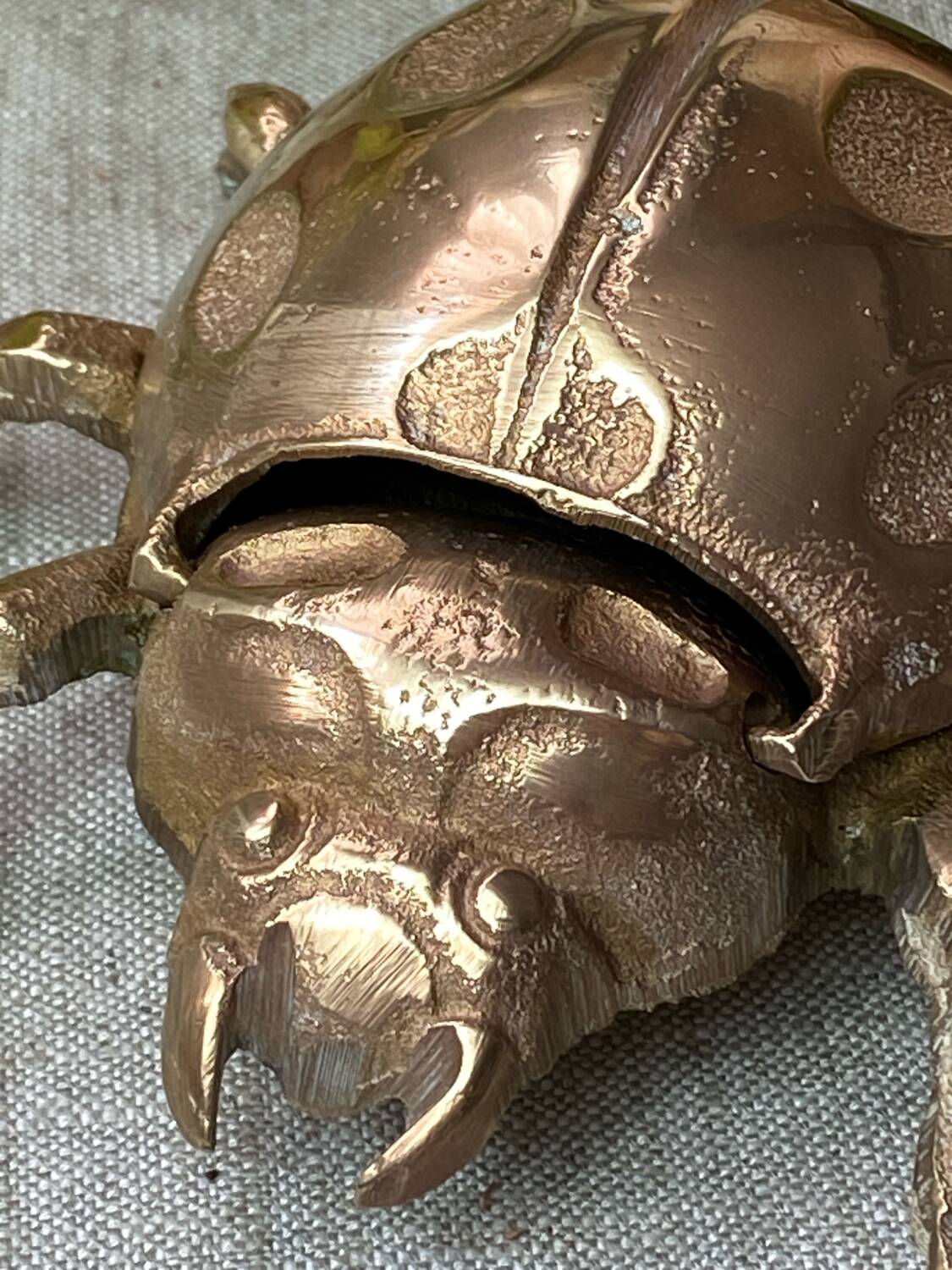 Bronze ladybug ashtray, 1960s