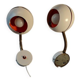 Pair of Denmark eye ball wall lights
