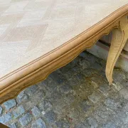 Louis XV dining table stripped in solid oak Versailles parquet 245cm