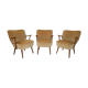 Set of 3 chairs 50s 60s cocktails champagne beige