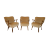 Set of 3 chairs 50s 60s cocktails champagne beige