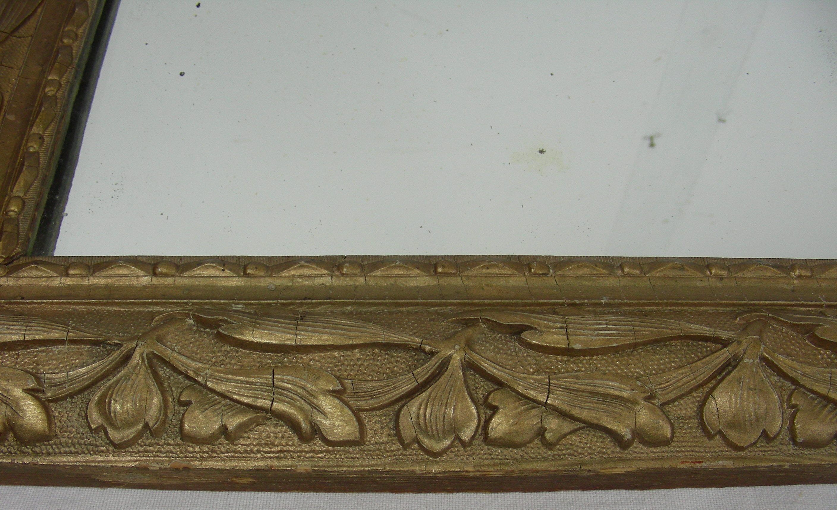 Mirror wooden gold stucco nineteenth 49 x 40 cm