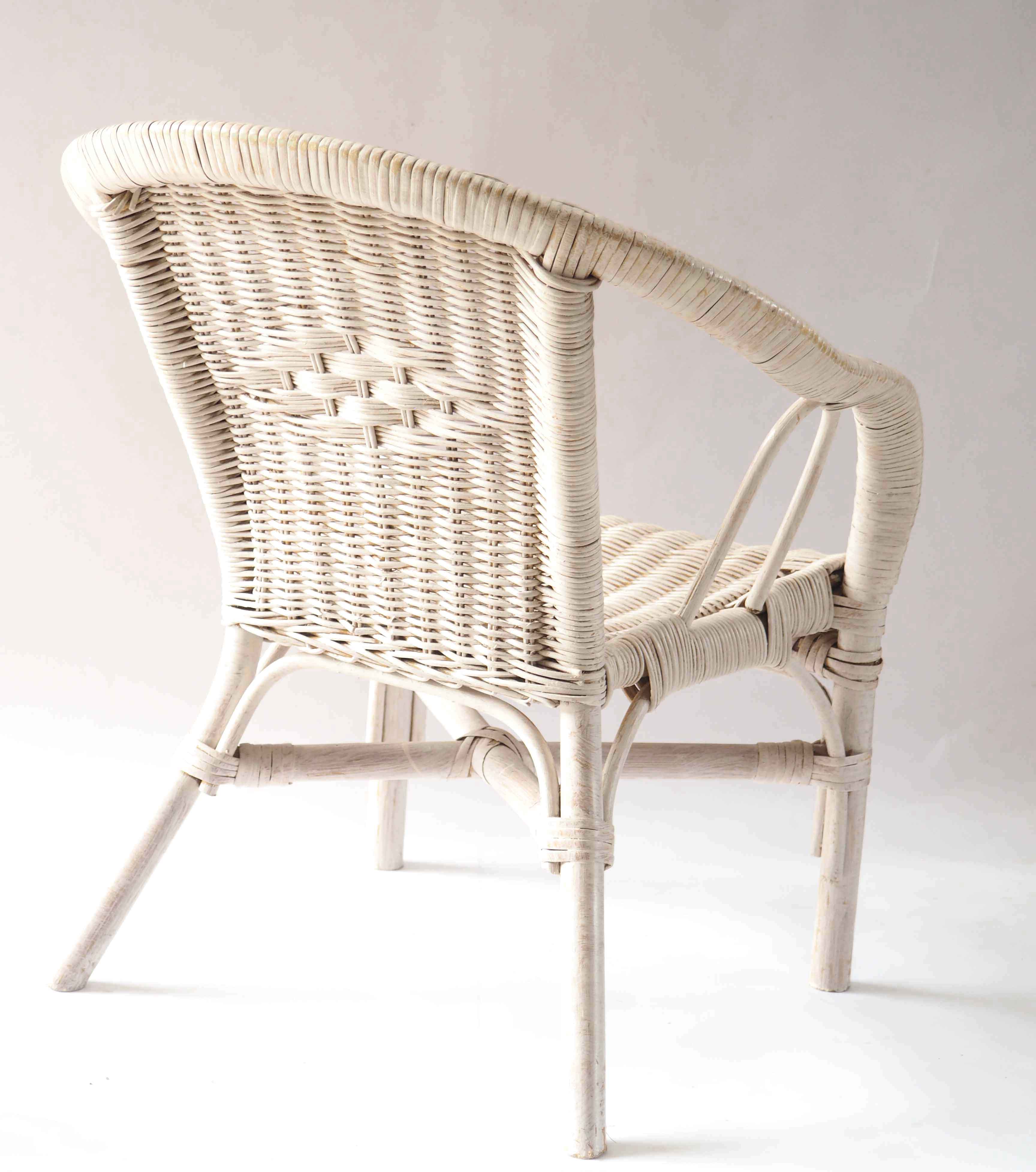 Fauteuil rotin enfant blanc