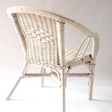 White rattan armchair for children