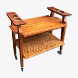 Wooden rolling dessert trolley