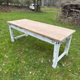 Farmhouse table with built-in storage