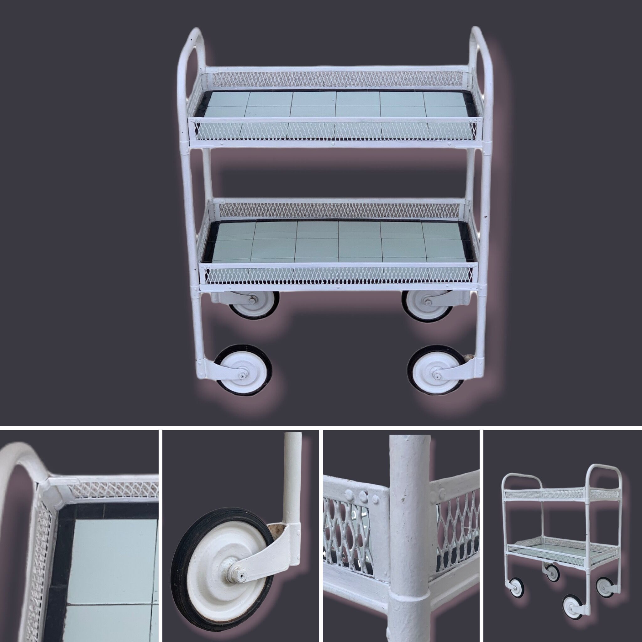 Vintage metal trolley from the 50s