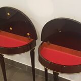 Pair of half-moon bedside tables 60 years
