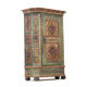 Antique Rustic Farmhouse Folk Art Painted Bridal Cabinet 1842