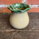 Vintage 1970s Beige Ceramic Vase with Painted Decoration