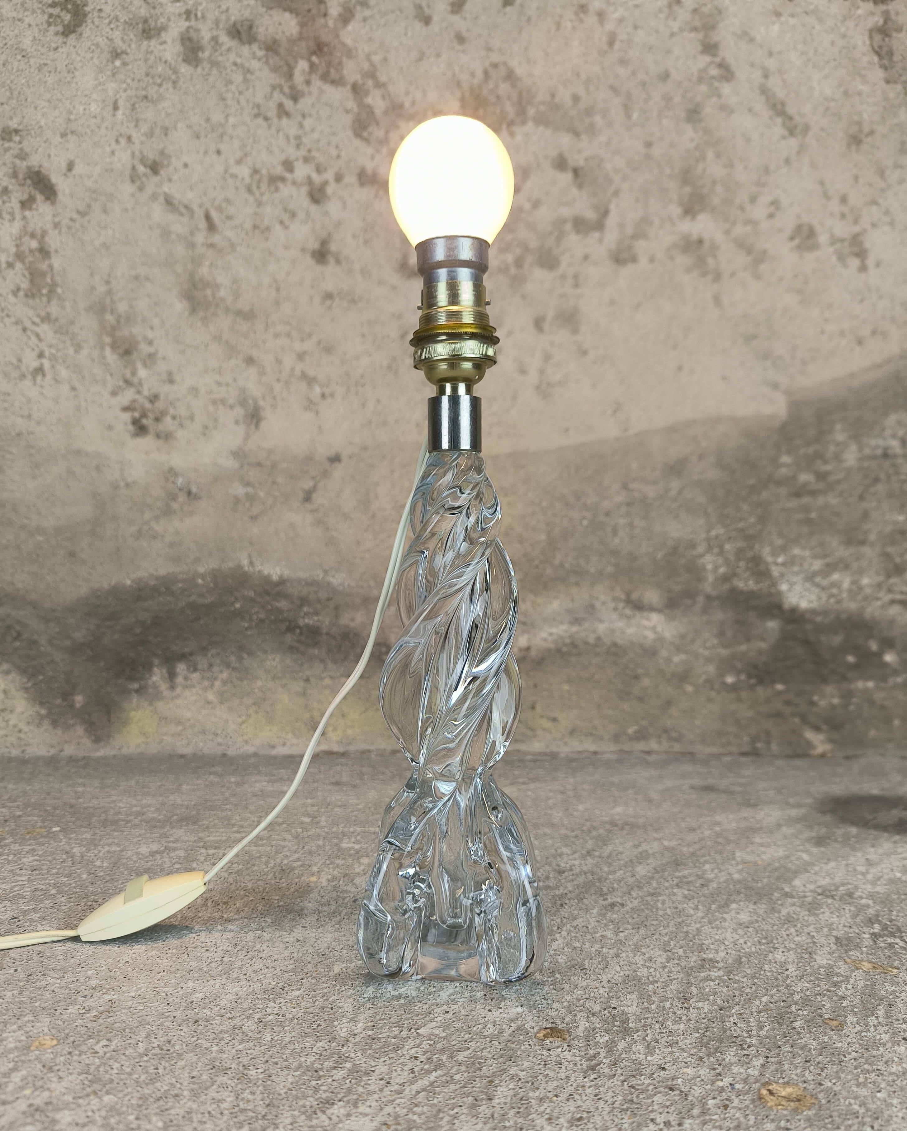 Small vintage glass table lamp