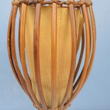 Lampe en rotin par Louis Sognot, années 60