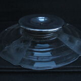 CUP on foot frosted pressed glass and transparent glass- Chrome foot