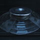 CUP on foot frosted pressed glass and transparent glass- Chrome foot