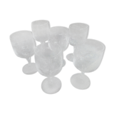 6 crafted crystal port glasses