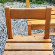 Set of 4 70s brutalist oak chairs