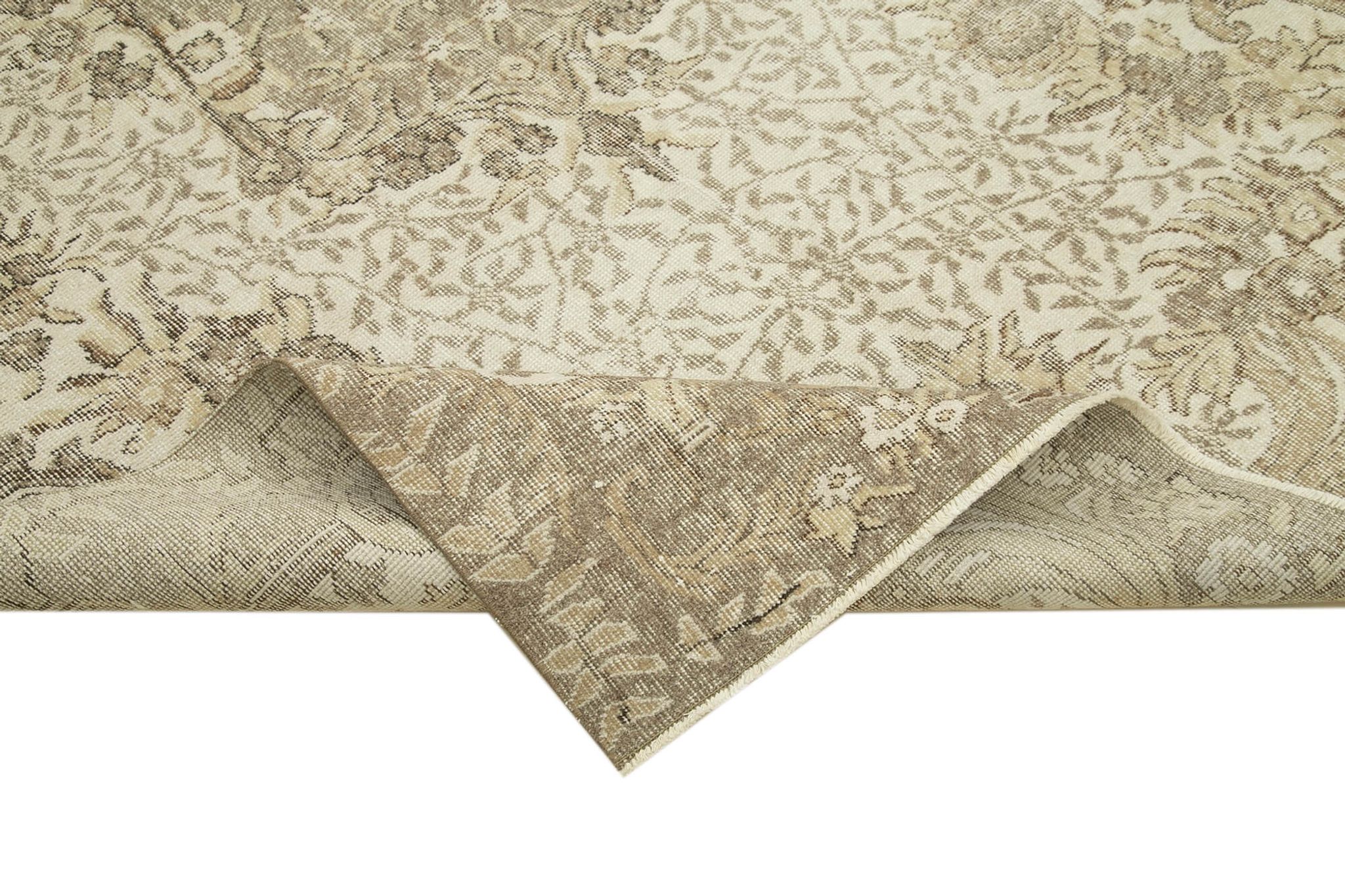 Handmade antique oriental beige rug 170 cm x 280 cm