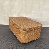 Coffee table braided rattan chest