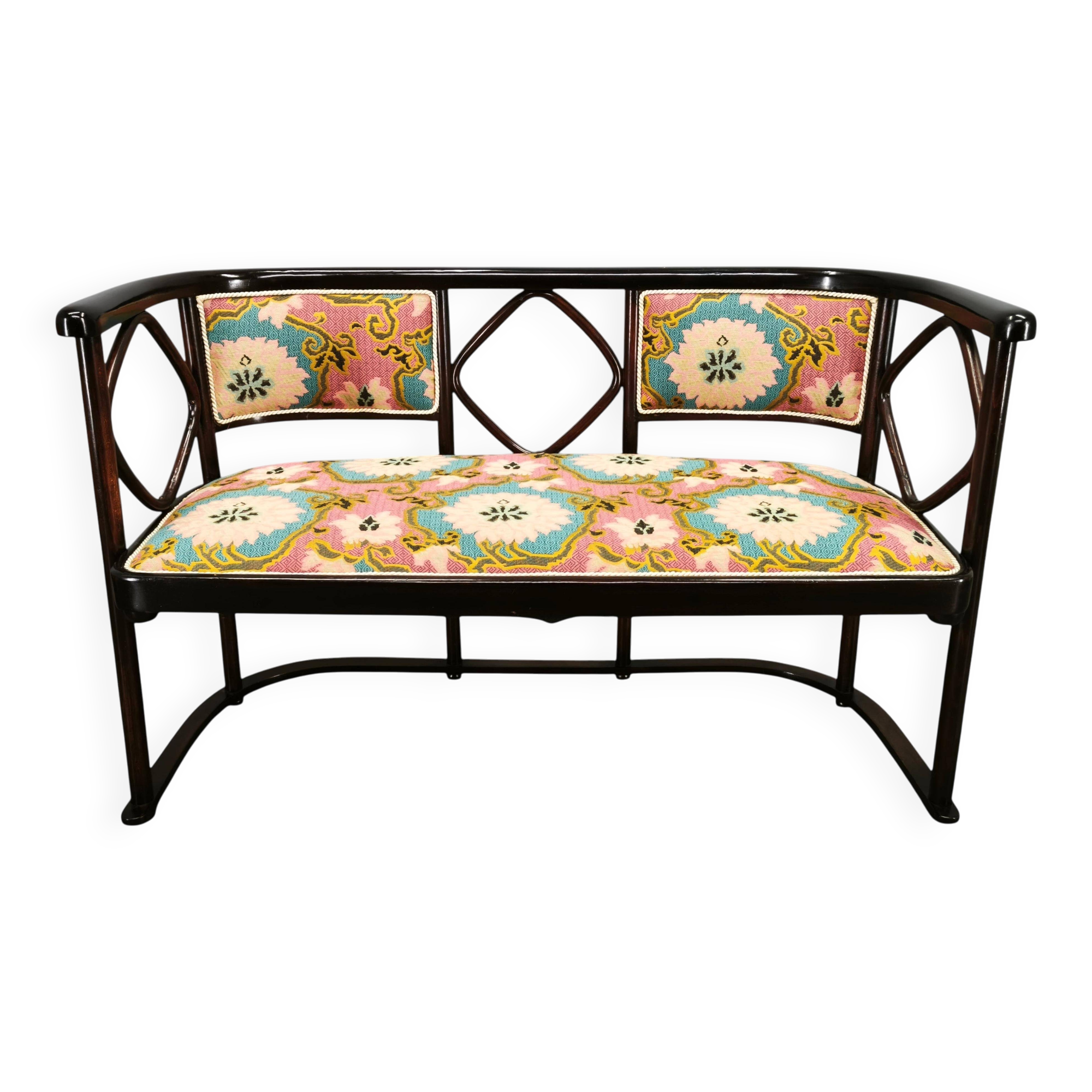 Josef Hoffmann Style Fledermaus Art Nouveau Sofa, 1930s