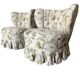 Set of 2 vintage floral patterned cocktail chairs.