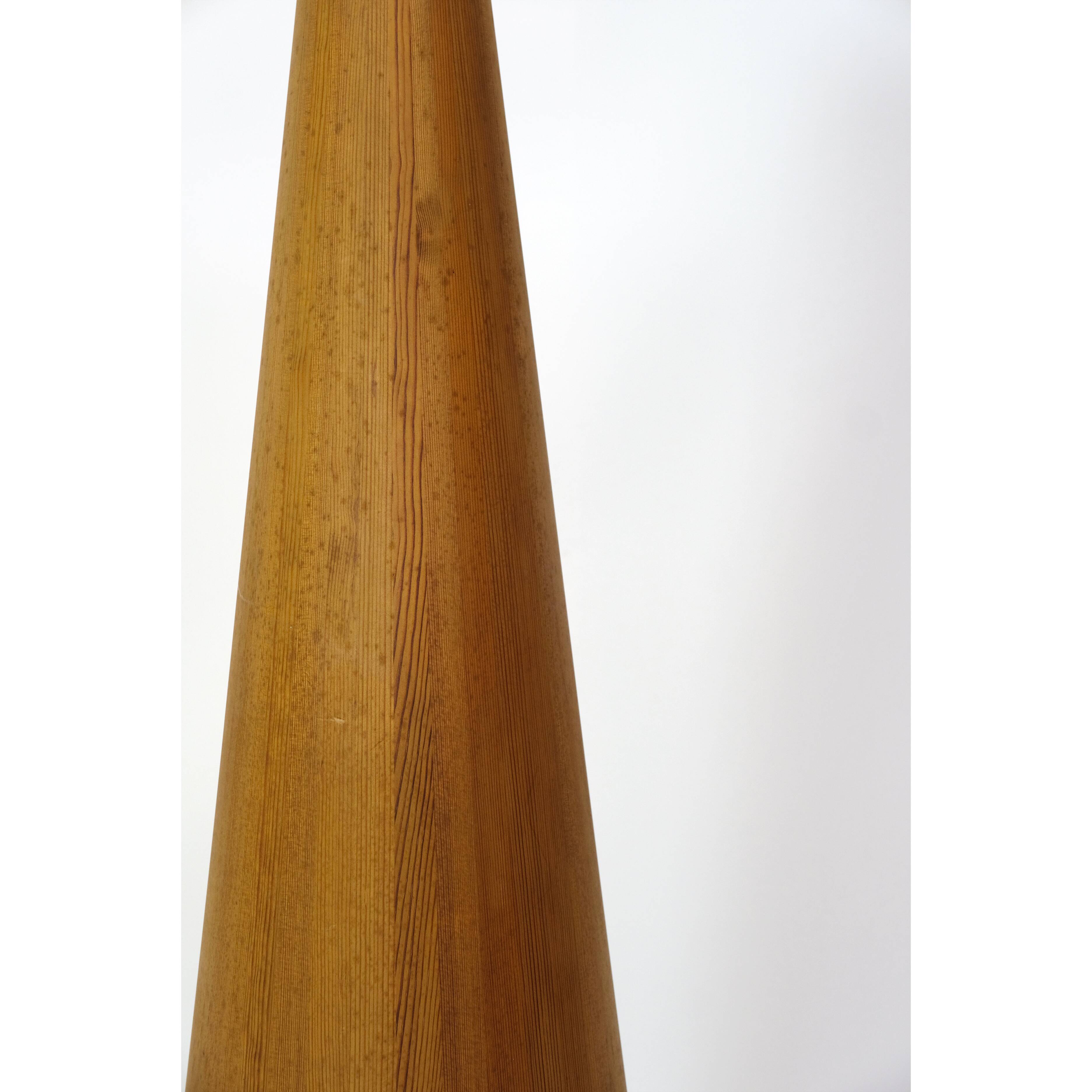 Jorgen Wolf, pine conical hanging lamp, 1960