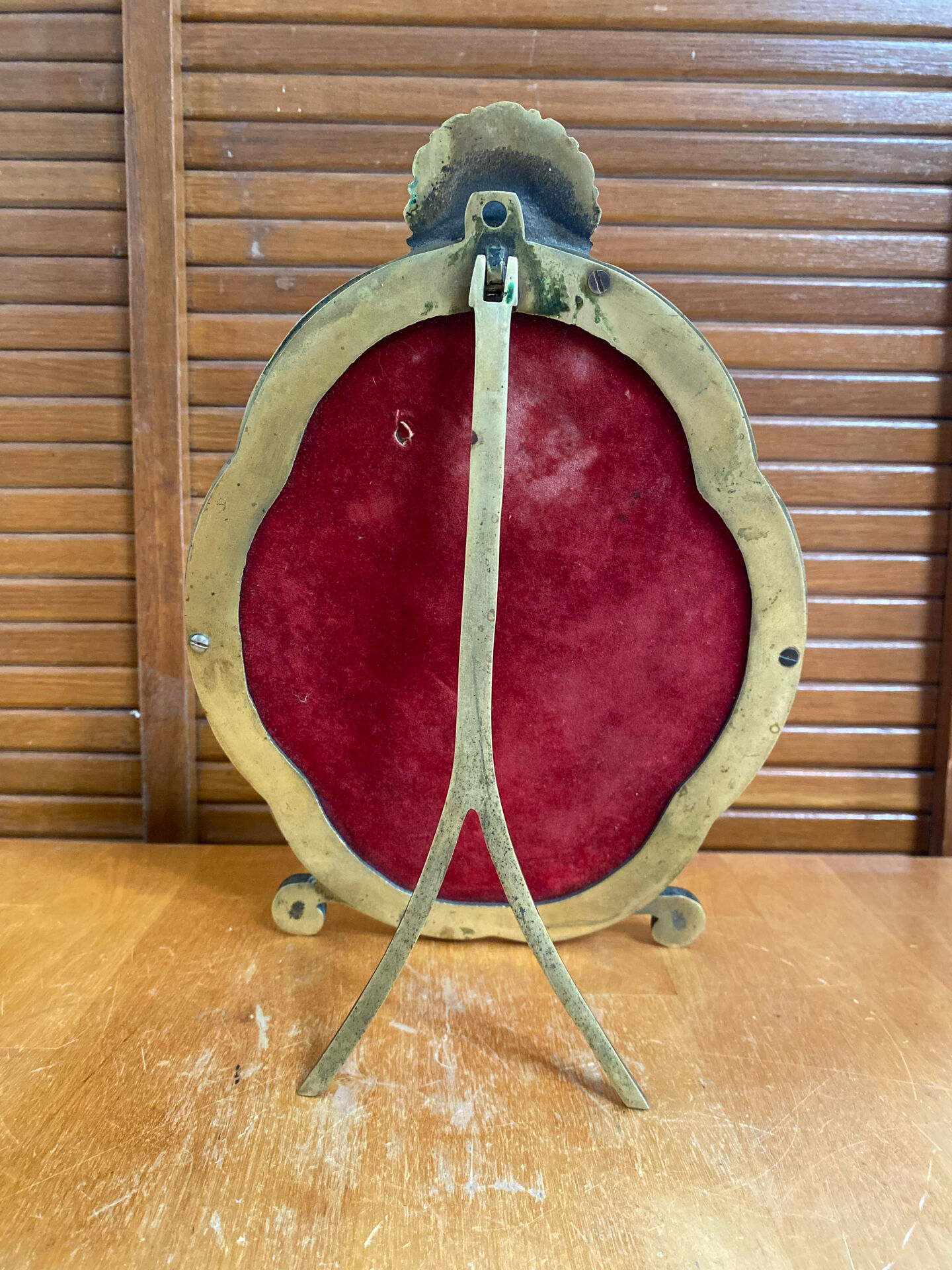 Antique mirror louis xv shell shape rococo bronze #