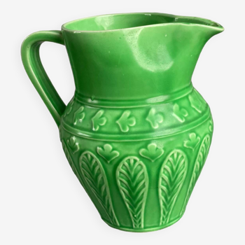 Old ceramic pitcher shape 7316 digoin green