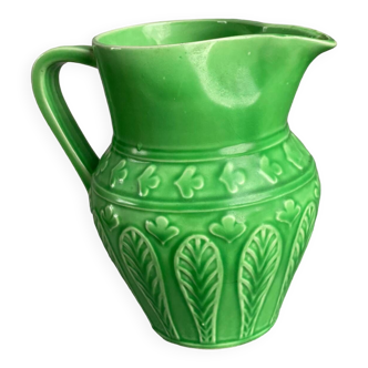 Old ceramic pitcher shape 7316 digoin green