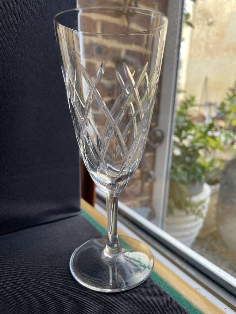 8 champagne flutes - cut crystal – cristalleries royales de champagne