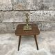 Vintage brown square pedestal table 1950