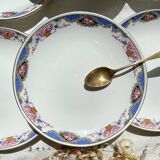 6 Small vintage French DIGOIN SARREGUEMINES flower plates 1950