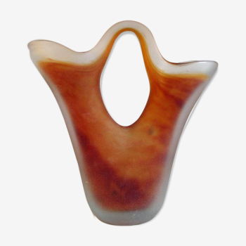 Double-necked glass vase