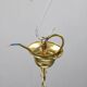 Italian mid-century glass and brass pendant light, 1960s