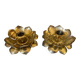 Lotus brass candlestick pair