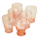 Vintage Art Deco Coloured Table Glassware Set in Transparent Pink Glass