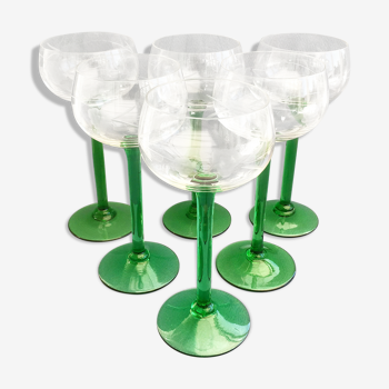 Set of 6 Alsace wine glasses in chiseled crystal