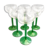 Set of 6 Alsace wine glasses in chiseled crystal