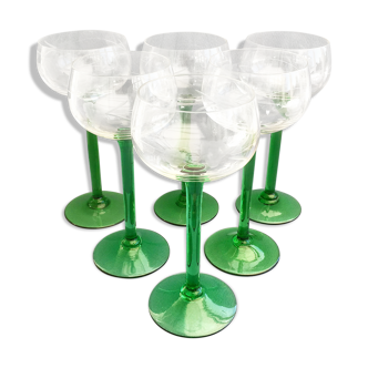 Set of 6 Alsace wine glasses in chiseled crystal