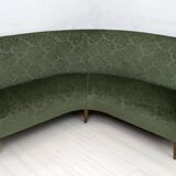 Mid-Century Modern Italian Damask Velvet Corner Sofa, 1950s