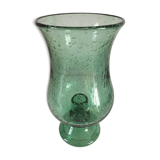 Mint green bubbled glass photophore – Biot glassware