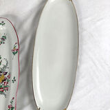 Series of three fish dishes, Lunéville earthenware and Limoges porcelain
