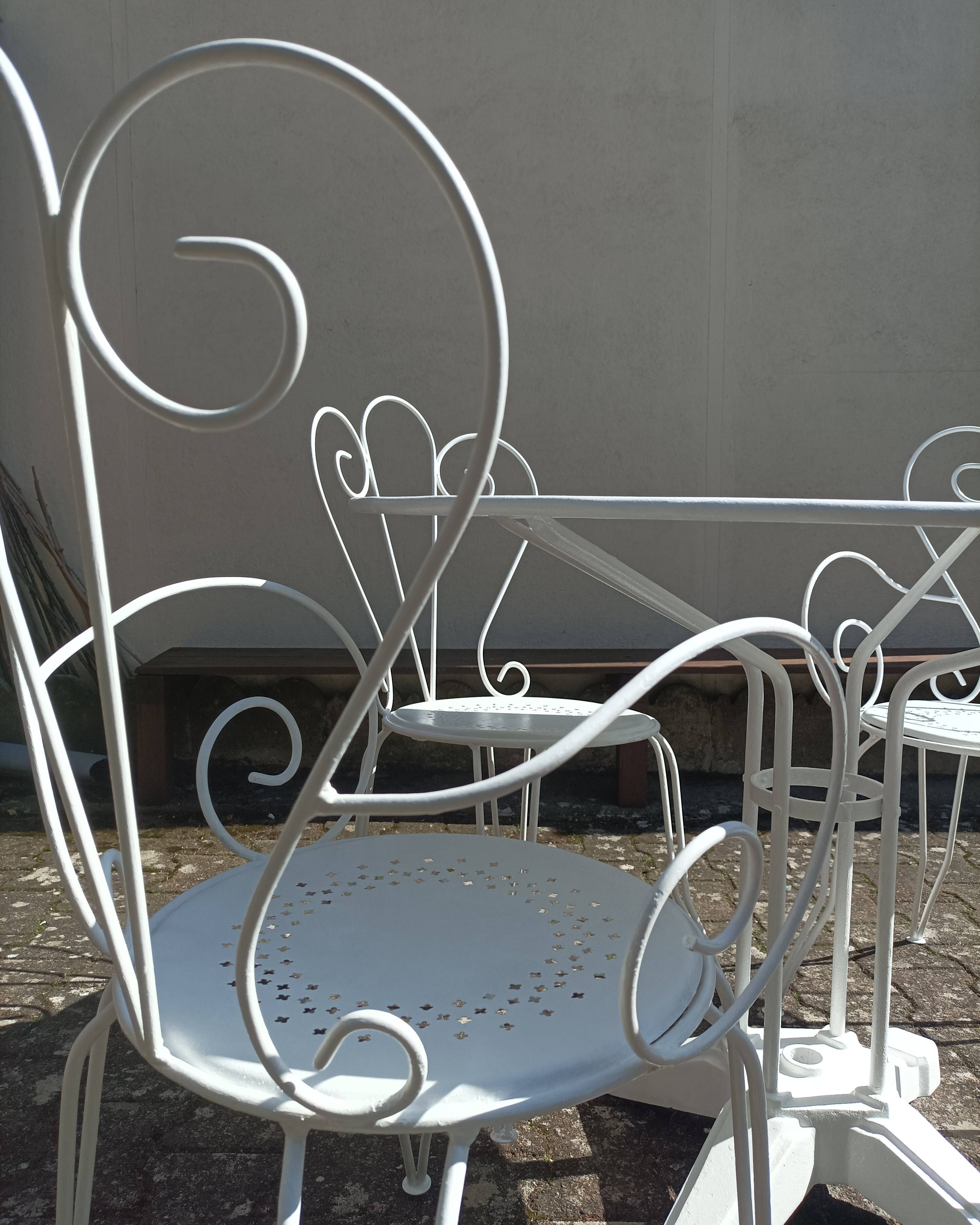Wrought iron garden furniture
