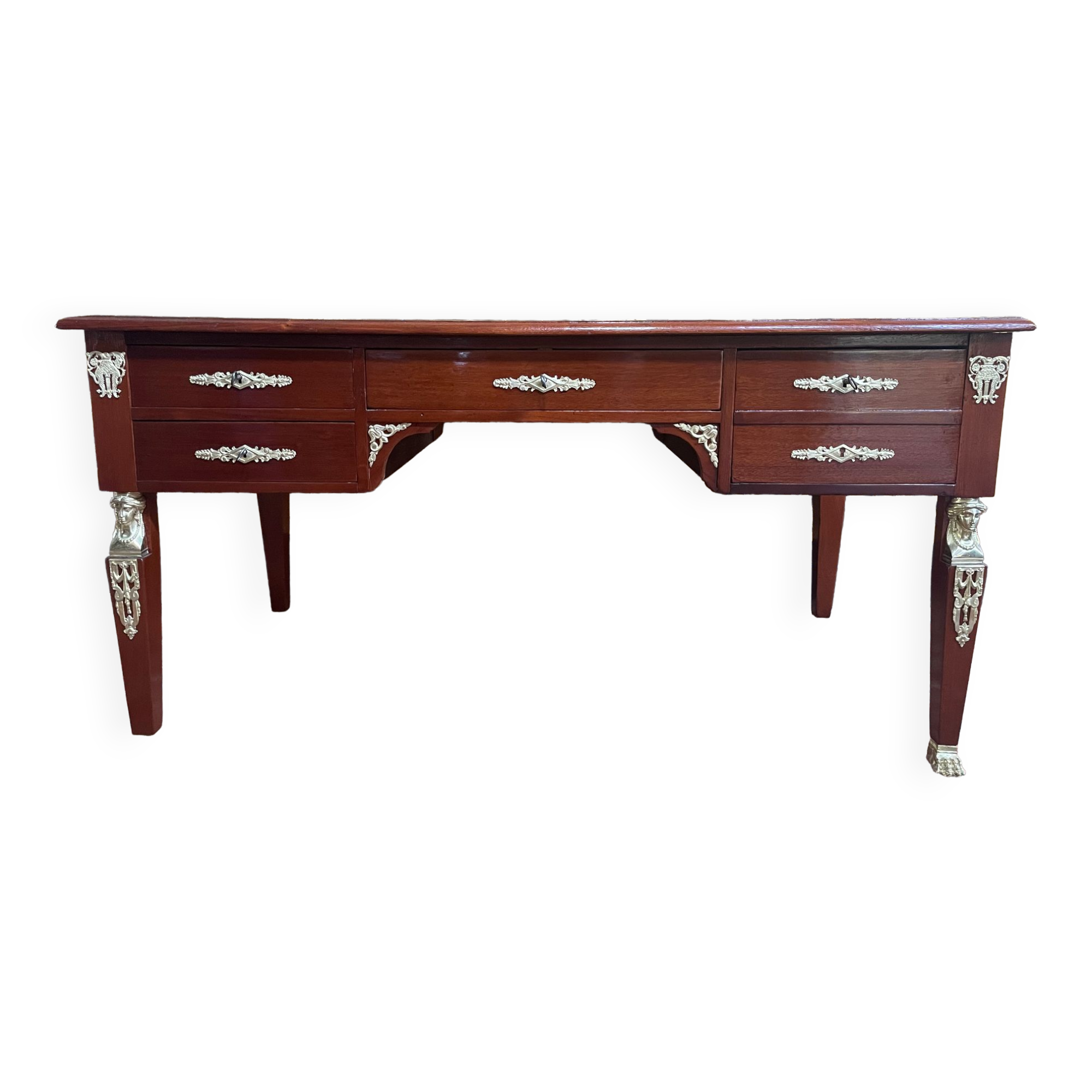 Empire style flat desk in mahogany