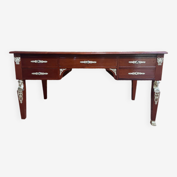Empire style flat desk in mahogany