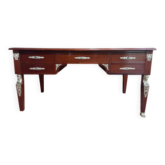 Empire style flat desk in mahogany